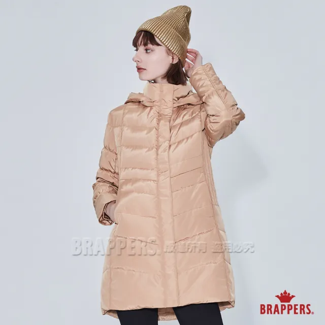 【BRAPPERS】女款 長版羽絨外套(橘)