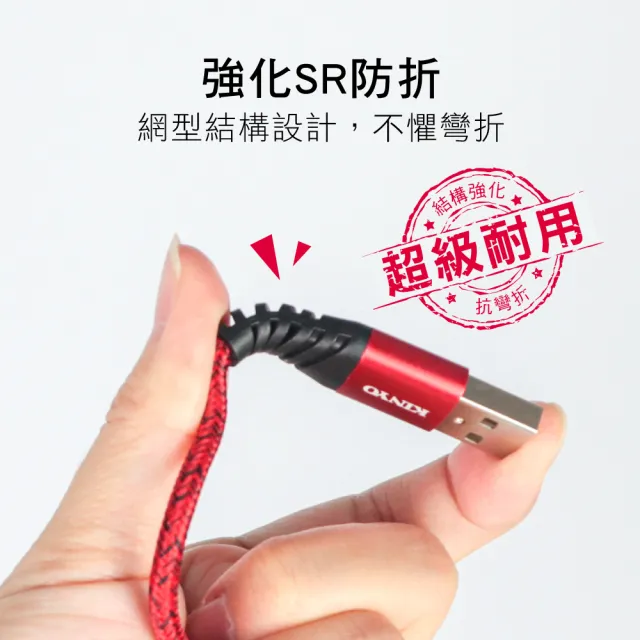 【KINYO】Micro USB SR強化USB充電傳輸線 1M(USB-B18)
