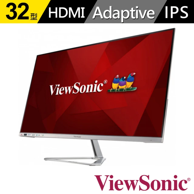 【ViewSonic 優派】VX3276-2K-MHD-2  32型IPS 2K 75Hz無邊框美型螢幕(HDR10/內建喇叭/FreeSync)