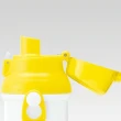 【小禮堂】巧虎 日本製 直飲式水壺 附背帶 塑膠水瓶 兒童水壺 隨身瓶 480ml Ag+ 《黃 直紋》