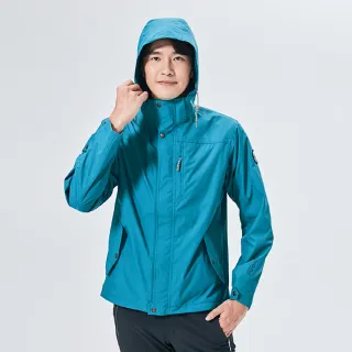 【ADISI】男單件式防水透氣裡毛尼網外套-可拆帽 AJ1821030 / S-2XL(毛尼網裡 風衣 登山外套)