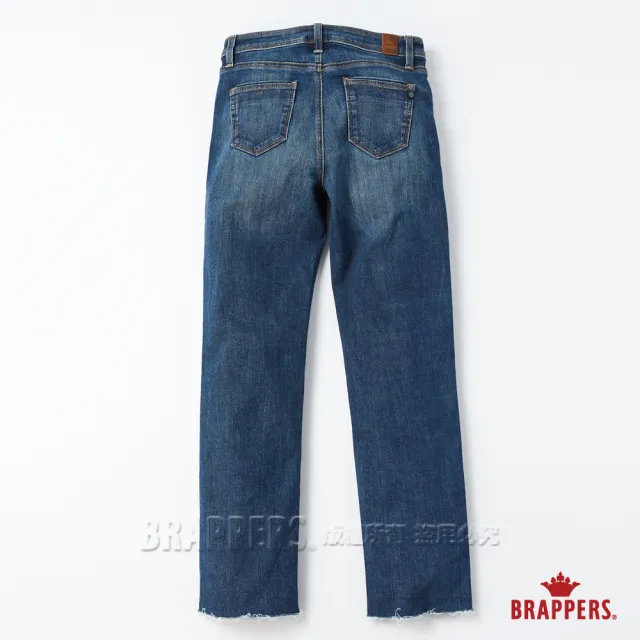 【BRAPPERS】女款 新美腳ROYAL系列-中腰彈性八分直筒褲(深藍)