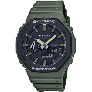【CASIO 卡西歐】G-SHOCK 八角農家橡樹雙顯手錶 母親節 禮物(GA-2110SU-3A)