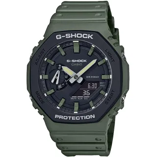 【CASIO 卡西歐】G-SHOCK 八角防護構造雙顯手錶 情人節 禮物(GA-2110SU-3A)