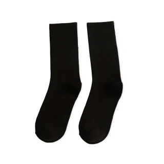復古質感襪 中筒襪 襪子 長襪 女襪 少女襪 學生襪 堆堆襪 素色 - 3雙入(硯黑)