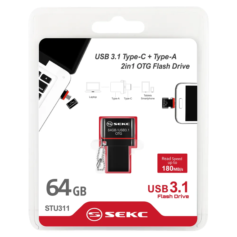 【SEKC】STU311 128GB USB3.1 Type C OTG 雙頭隨身碟