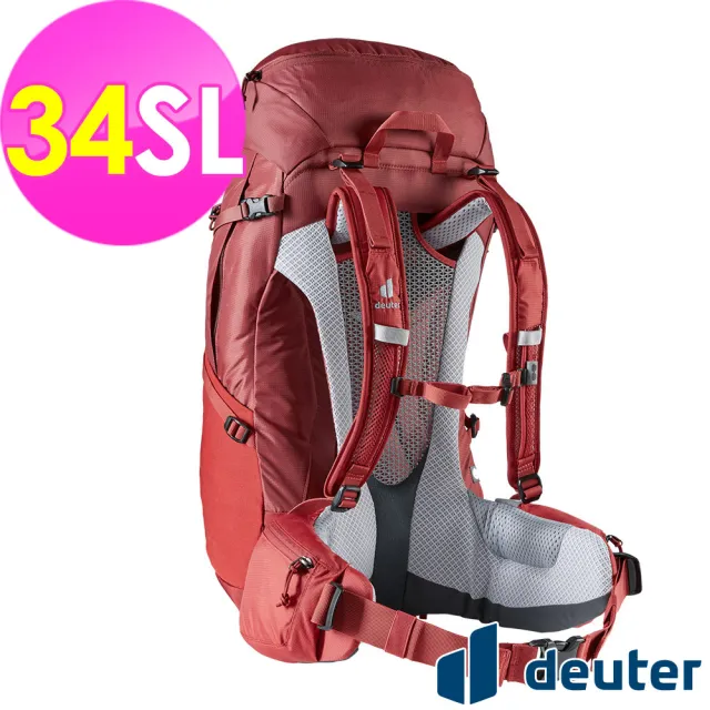 【deuter】FUTURA PRO 34SL 透氣網架背包(3401021岩漿紅/戶外露營/休閒健行/自助旅行/登山包)