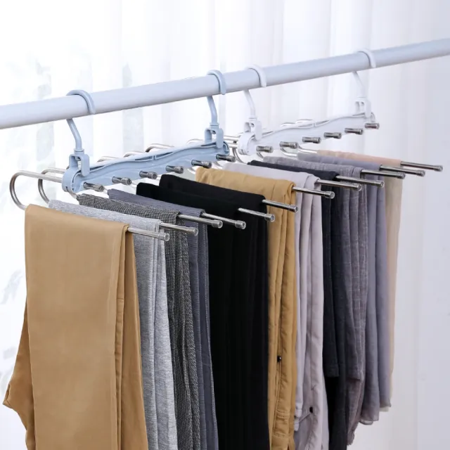 【IDEA】多功能不銹鋼折疊伸縮收納褲裙架(3入)