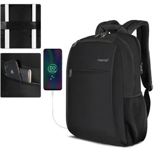【DF BAGSCHOOL】簡約機能式USB筆電後背包