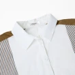 【OUWEY 歐薇】復古線條拼接純棉長版襯衫(白色；S-L；3233161507)