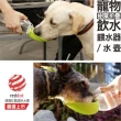 【摩達客】寵物-德國紅點設計得獎-Super SD Pets寵物樹葉折疊飲水餵水器(580ML/綠色水壺)
