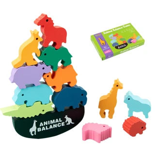 【JoyNa】積木疊疊樂 益智玩具 早教顏色動物認知積木(平衡積木.平衡疊疊樂.啟蒙玩具)