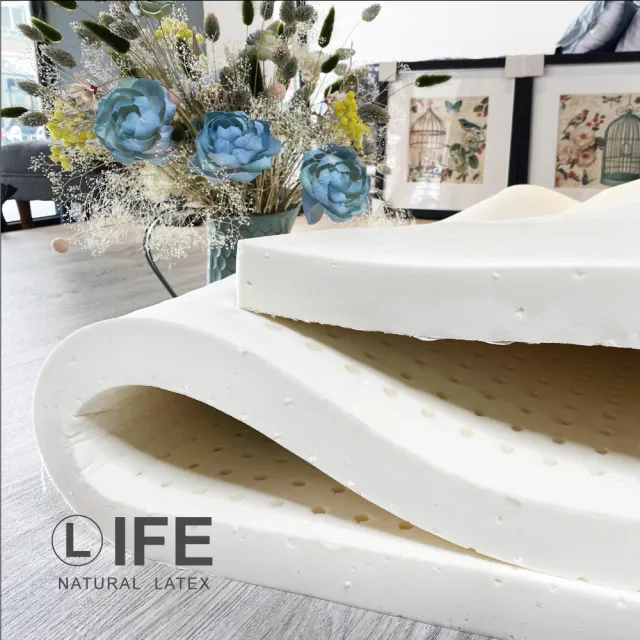 【Life】最新製程泰國5cm天然乳膠床墊 - 單人加大3.5尺(天然乳膠 雙面護膜 一體成型)