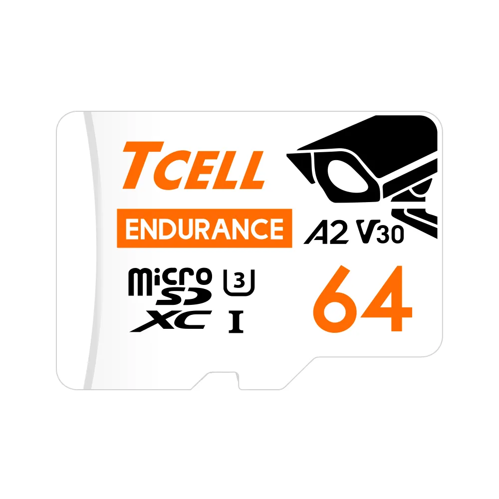 【TCELL 冠元】MicroSDXC UHS-I A2 U3 64GB(監控專用記憶卡)