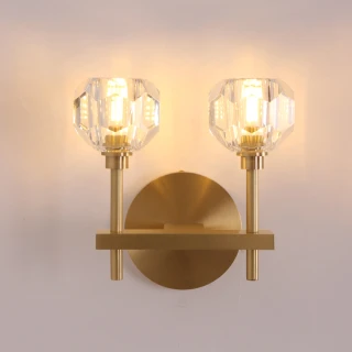 【H&R 安室家】蒲公英雙水晶壁燈(ZA0038)