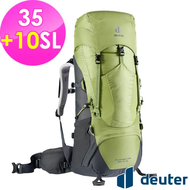 【deuter】AIRCONTACT LITE 35+10SL拔熱式透氣背包(3340221果綠深灰/長途登山包/自助背包客/休閒旅遊包)