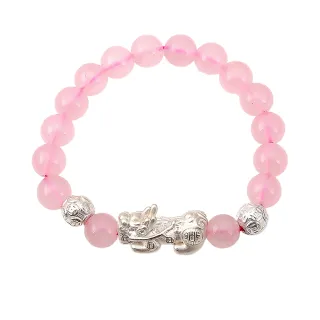 【雨揚】購物節 純銀貔貅粉晶手鍊