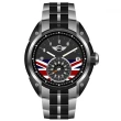 【MINI SWISS WATCHES】石英錶 45mm 黑底英倫旗單眼錶面 不鏽鋼錶帶(銀色 男錶 女錶)