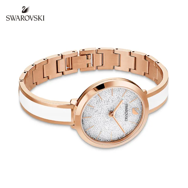 【SWAROVSKI 官方直營】CRYSTALLINE DELIGHT 玫金色別緻白璀璨腕錶 交換禮物