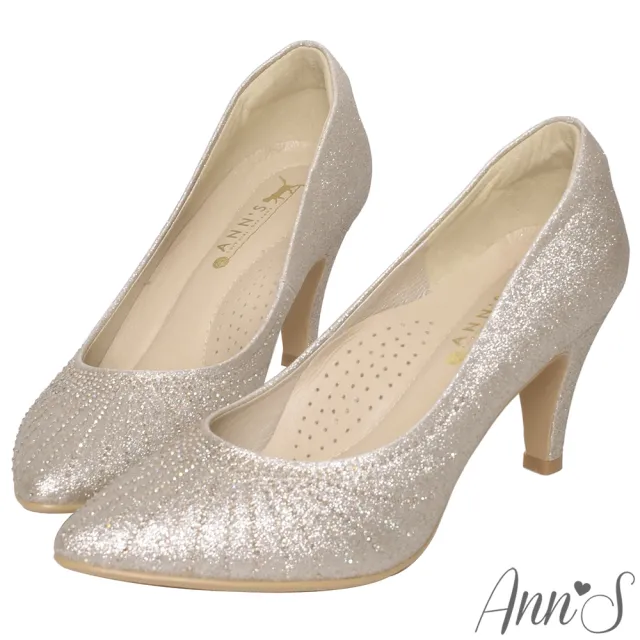 【Ann’S】幸福光芒-手工燙鑽尖頭婚鞋7.5cm-版型偏小(金)