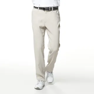 【Lynx Golf】男款日本進口布料基本版彈性舒適平口休閒長褲(卡其色)