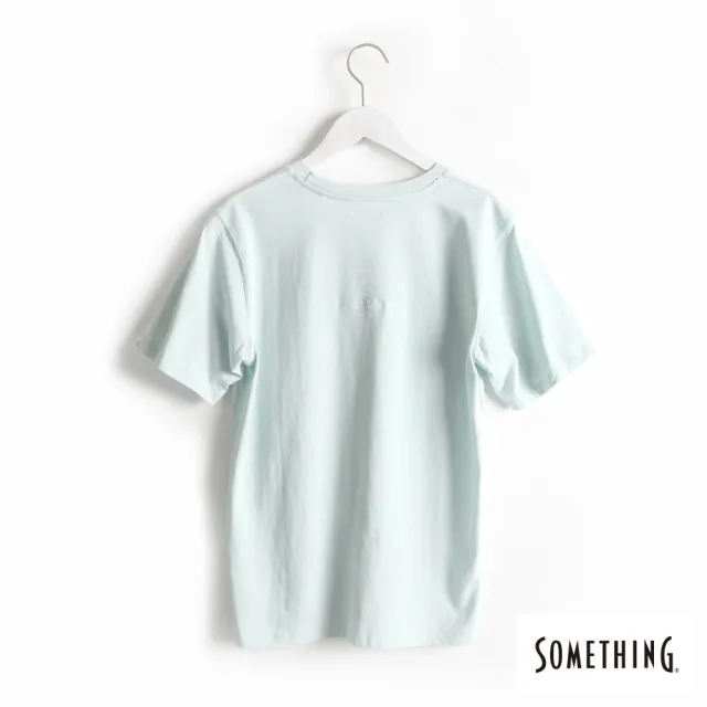 【SOMETHING】女裝 LOGO倒影短袖T恤(嫩綠色)