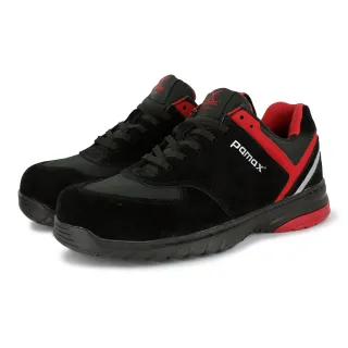 【PAMAX 帕瑪斯】運動型安全鞋、頂級氣墊止滑安全鞋(PS36907FEH 黑紅)