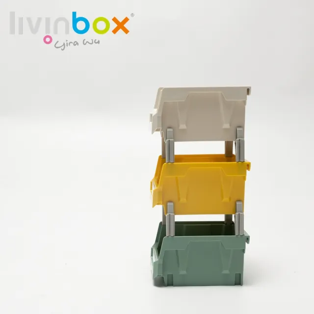 【livinbox 樹德】HB-1014摩艾疊疊收納盒三入組(工業風/小物收納/可堆疊/多用途)