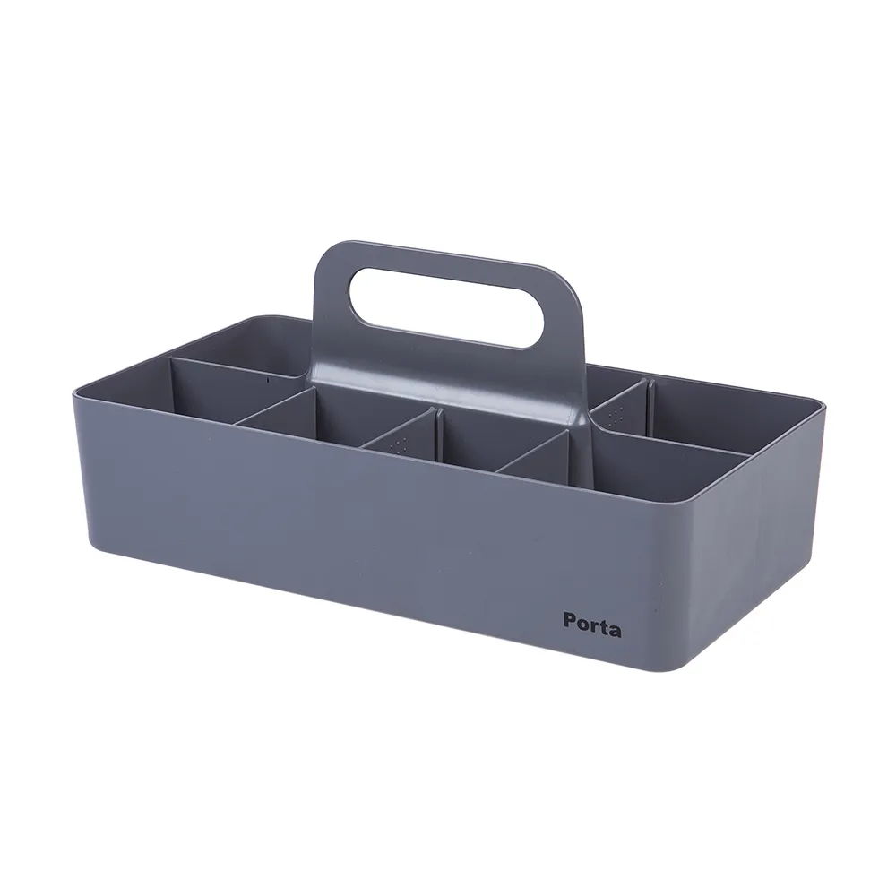 【LITEM 里特】Porta手提可推疊整理盒/大/灰(收納盒/小物收納箱/手提式/居家寢室/可堆疊)
