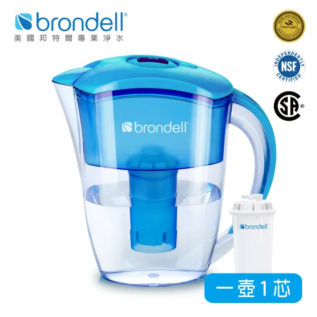 【Brondell】極淨藍濾水壺(1壺1芯)