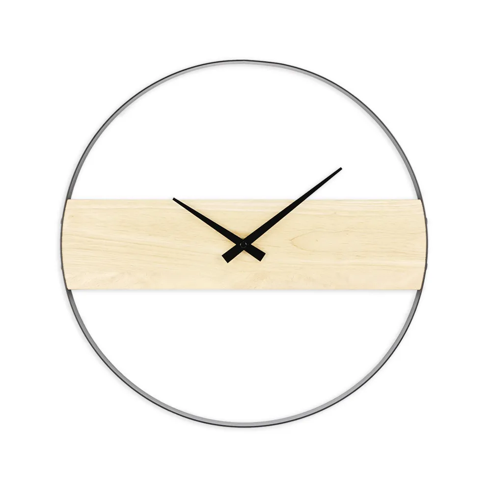 【iINDOORS 英倫家居】Loft 設計時鐘(簡約淺木40cm)