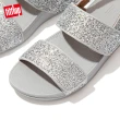 【FitFlop】MINA GLITTER MIX BACK-STRAP SANDALS 寬帶可調整式後帶涼鞋-女(銀色)