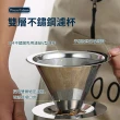 【PowerFalcon】1-2人份免濾紙濾杯+雲朵壺組合(V型 304不鏽鋼 咖啡壺 玻璃 咖啡用品)