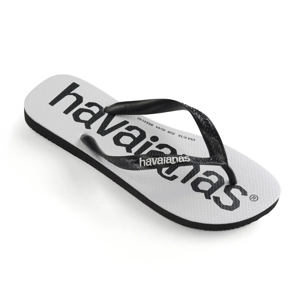 【havaianas 哈瓦仕】拖鞋 男鞋 夾腳拖 大Logo Top mania 黑 4144264-1069M