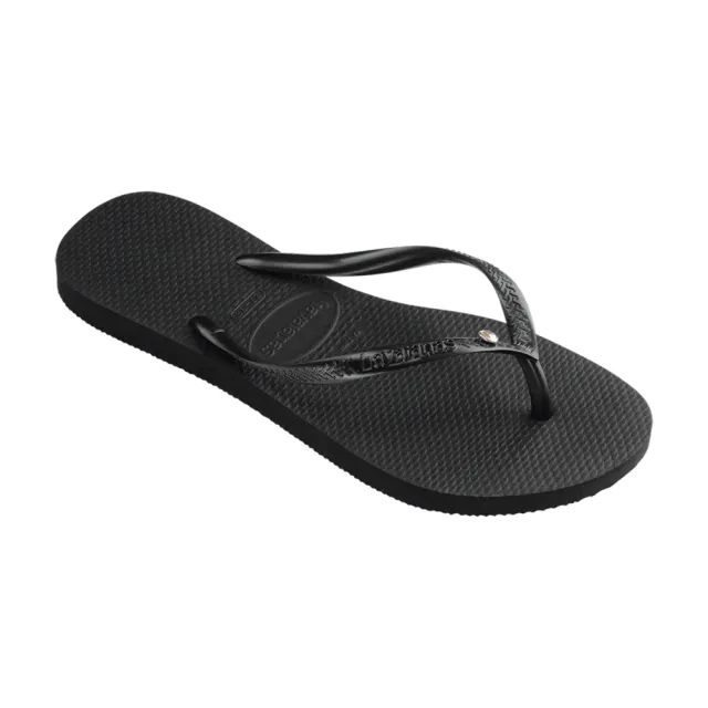 【havaianas 哈瓦仕】拖鞋 女鞋 夾腳拖 人字拖 巴西 水晶 Crystal SW II 黑 4145651-0090W