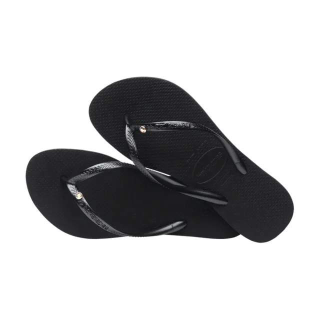 【havaianas 哈瓦仕】拖鞋 女鞋 夾腳拖 人字拖 巴西 水晶 Crystal SW II 黑 4145651-0090W