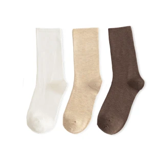 復古質感襪 中筒襪 襪子 長襪 女襪 學生襪 生日禮物 聖誕交換 素色 - 01微暖的一隅(3色組)