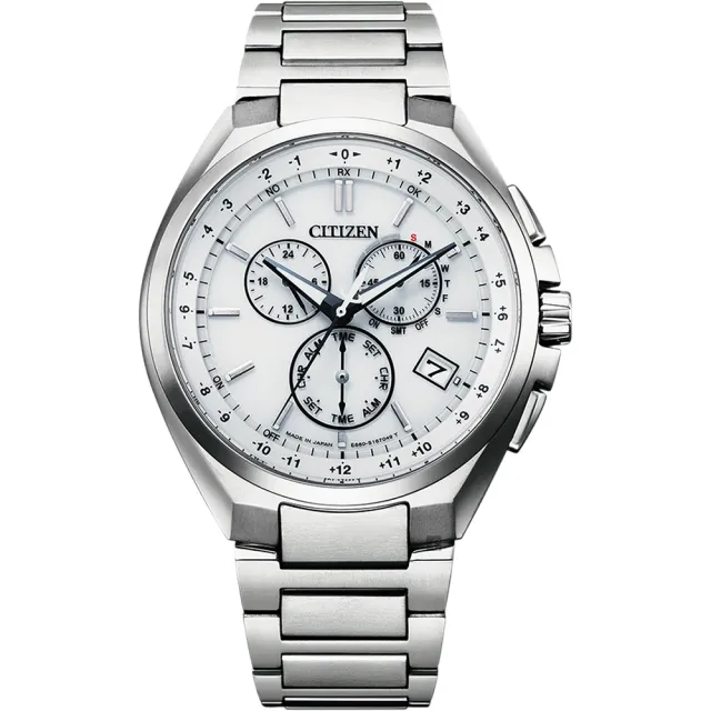 【CITIZEN 星辰】光動能萬年曆電波三眼計時手錶 母親節 送禮 禮物(CB5040-80A)