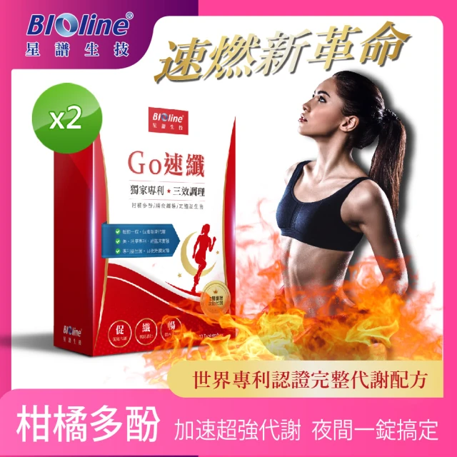 【Bioline 星譜生技】Go速纖_啟爆代謝錠_健康體態不復反2盒(30錠/盒)