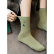 【OT SHOP】女款棉質卡通圖案刺繡中筒襪 M1096-多色可選(森林系 復古文青 日系學院風  襪子)