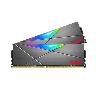 【ADATA 威剛】XPG D50 DDR4/3200_8GB*2入 桌上型RGB超頻記憶體(灰AX4U320038G16A-DT50)