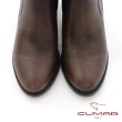 【CUMAR】擦色率性彈力異材質拼接粗跟短靴(咖啡色)