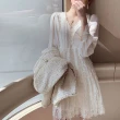 【BBHONEY】浪漫V領蕾絲短洋甜美連身裙(網美必備款)