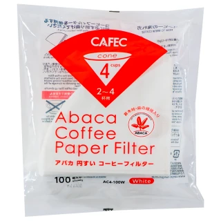 【日本三洋產業CAFEC】總代理 CAFEC ABACA錐形濾紙2-4人份 / 白色(AC4-100W)