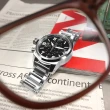 【elegantsis 愛樂時】經典時尚 三眼計時 日期 防水100米 不鏽鋼手錶 黑色 46mm(ELJT48MQS-OB06MA)
