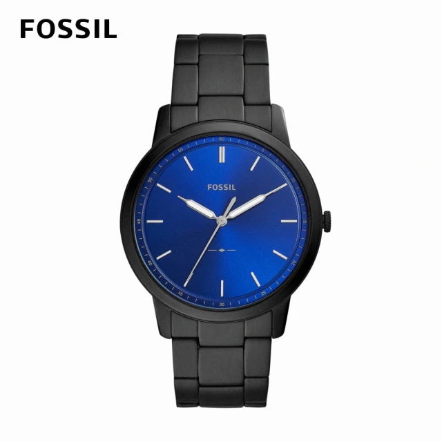 【FOSSIL 官方旗艦館】The Minimalist 簡約極薄款手錶 黑色不鏽鋼鍊帶 44mm FS5693