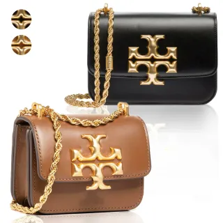 【TORY BURCH】TORY BURCH Eleanor 高級牛皮磁扣式大LOGO鏈帶包(2色/任選)