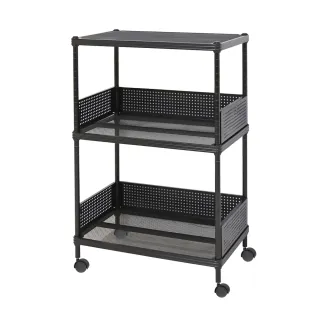 【居家cheaper】高荷重 圍籬款35X60X94CM菱形網三層推車(層架鐵架 置物架 伺服器架)