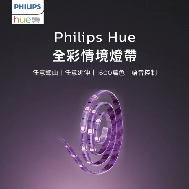 【Philips 飛利浦】Hue 智慧照明 全彩情境 2M燈帶 藍牙版(PH008 支援HomeKit/Google系統)