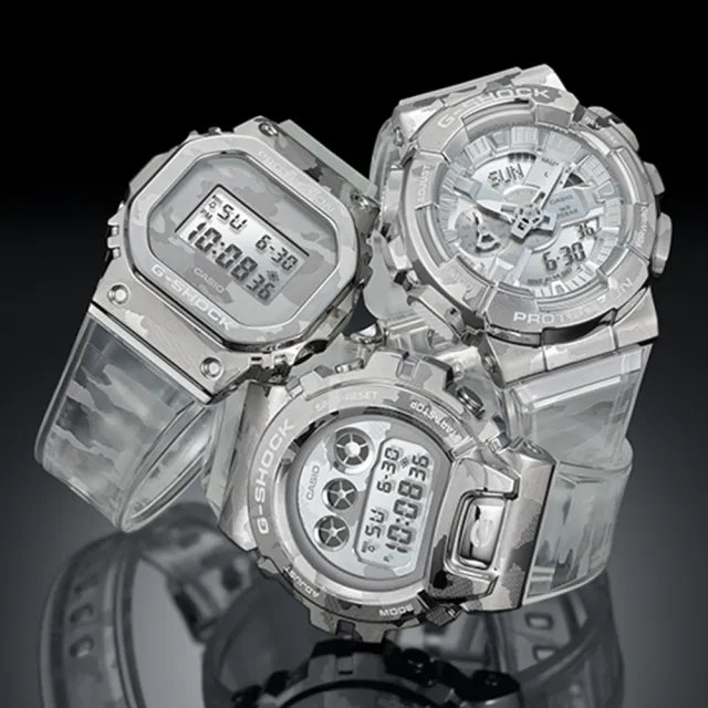 【CASIO 卡西歐】G-SHOCK 冰酷迷彩金屬電子手錶(GM-6900SCM-1)